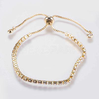 Adjustable Brass Micro Pave Cubic Zirconia Bracelets BJEW-G588-01-1