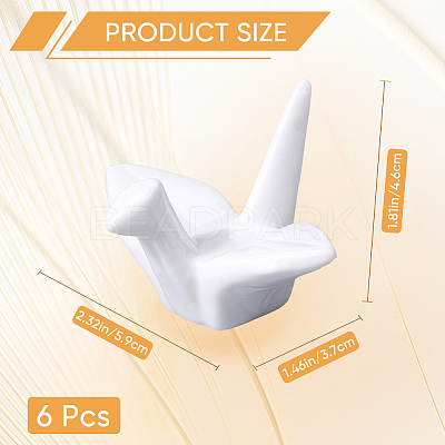 Paper Crane Ceramic Chopstick Stands DJEW-WH0058-12A-1