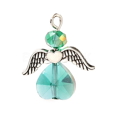 Electroplate Glass Pendants X-PALLOY-JF00504-1