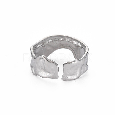 Non-Tarnish 304 Stainless Steel Irregular Cuff Ring RJEW-N038-039P-1