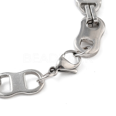 Anti-Tarnish 201 Stainless Steel Oval Link Chain Necklace & Bracelets Set SJEW-G083-02P-1