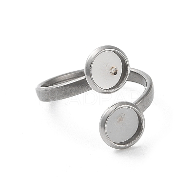 Non-Tarnish 304 Stainless Steel Open Cuff Ring Findings X-STAS-E124-05A-P-1