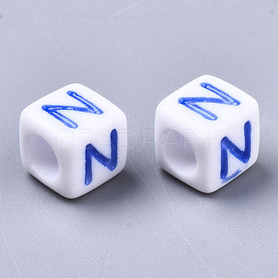 Opaque White Acrylic Beads SACR-R252-02N-1