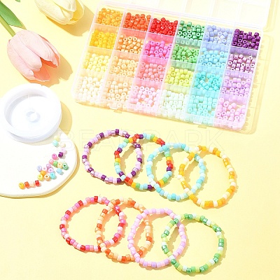 DIY Column Baking Paint Glass Seed Beads Bracelets Making Kits SEED-FS0001-39-1