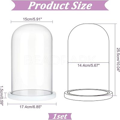 Glass Dome Cover AJEW-WH0001-95B-1