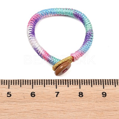 Handwoven Gradient Braided Polyester Cord Pendant Decorations HJEW-F026-01E-1