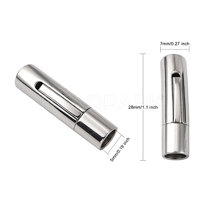 Tarnish Resistant Tube 304 Stainless Steel Bayonet Clasps STAS-Q034-1-1