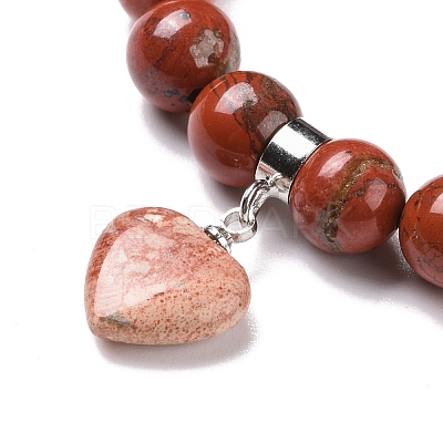 Natural Jasper Beads Charm Bracelets BJEW-K164-B04-1