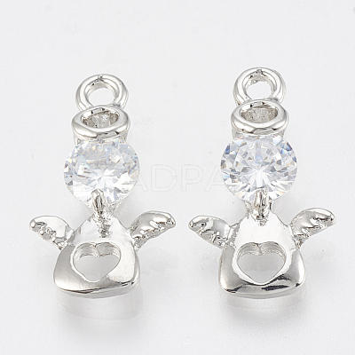 Alloy Cubic Zirconia Pendants X-ZIRC-Q017-035P-1