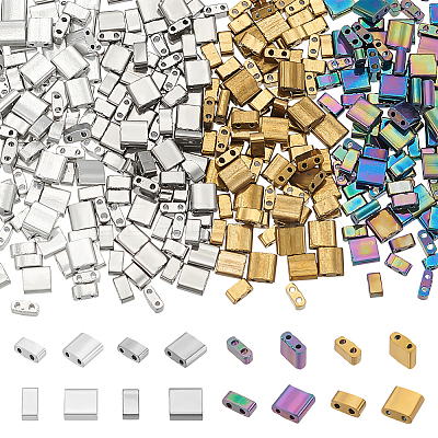 320Pcs 8 Styles Electroplate Glass Seed Beads SEED-WR0001-07-1