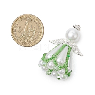 Beaded Angel Charms PALLOY-MZ00435-1