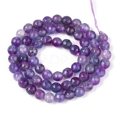 Dyed Natural White Jade Beads Strands G-T139-6mm-60-14-1