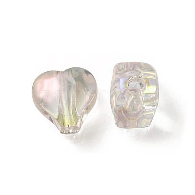 UV Plating Rainbow Iridescent Acrylic Beads OACR-F004-05G-1