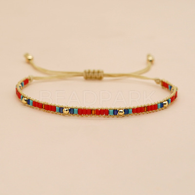 Bohemian Glass Seed Beaded Braided Bead Men NH0073-2-1