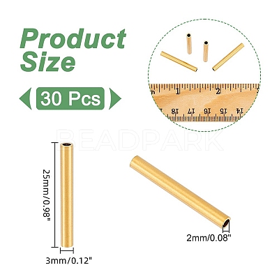 30Pcs Ion Plating(IP) 304 Stainless Steel Tube Beads STAS-UN0053-11-1