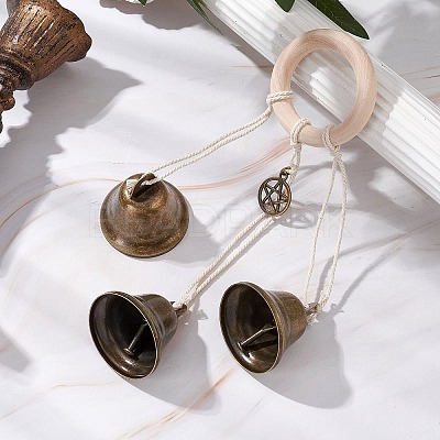 Iron Witch Bells for Door Knob Protection HJEW-JM02252-1