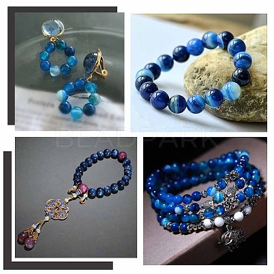 3 Strands Natural Striped Agate/Banded Agate Beads Strands G-OC0004-34-1