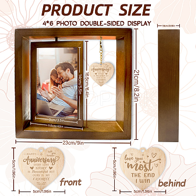 Double Sided Wooden Rotating Photo Frames with DIY Lovers
Heart DJEW-WH0056-005-1