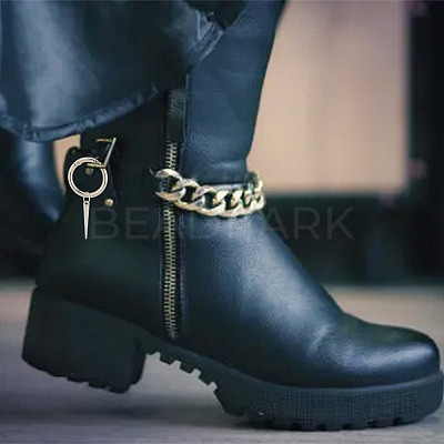 4Pcs 2 Styles Cone Spike Alloy Shoe Charms HJEW-AB00730-1