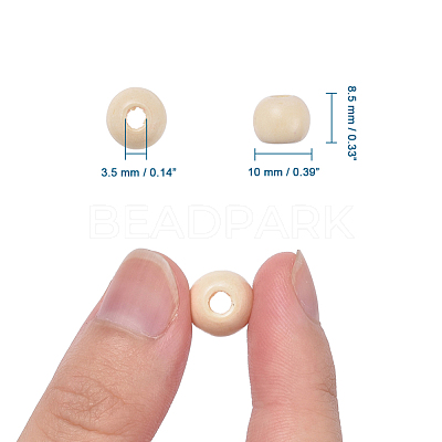 Natural Wood Beads X-TB10mmY-8-1