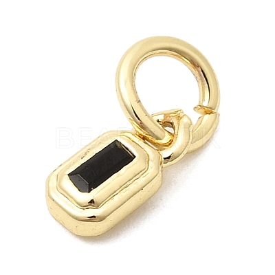Brass Cubic Zirconia Charms KK-G554-02D-05-1