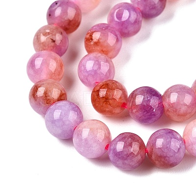Dyed Natural White Jade Beads Strands G-T138-6mm-210-11-1