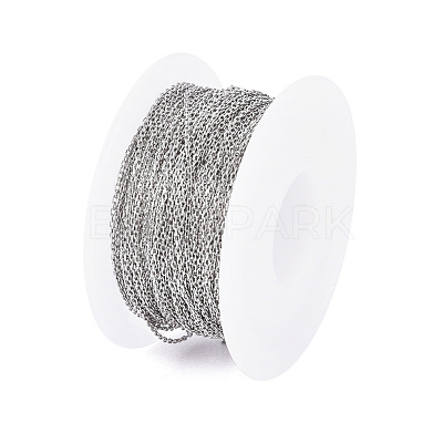 Tarnish Resistant 304 Stainless Steel Cable Chains CHS-D004-01P-1