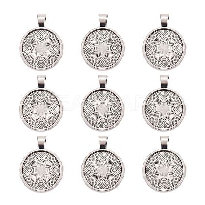 Tibetan Style Alloy Pendant Cabochon Settings TIBE-R295-055AS-FF-1