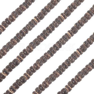6 Strands Natural Coconut Shell Rondelle Bead Strands COCB-SC0001-02C-1