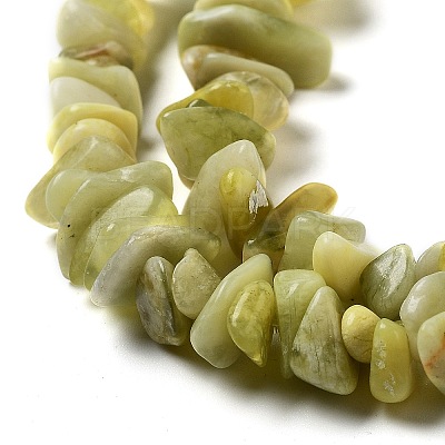 Natural Lemon Jade Chip Bead Strands G-M205-22-1