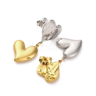 304 Stainless Steel Dangle Stud Earrings EJEW-K296-02GP-02-1