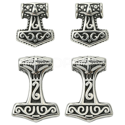 4Pcs 2 Styles 304 Stainless Steel Pendants STAS-CJ0002-86-1