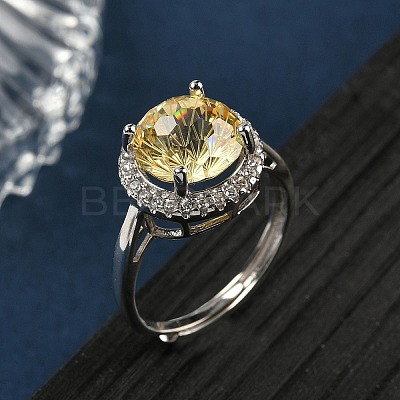 925 Sterling Silver Micro Pave Cubic Zirconia Finger Rings RJEW-B134-01A-01-1