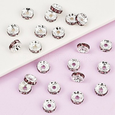 Brass Grade A Rhinestone Spacer Beads RB-A014-Z8mm-10S-1