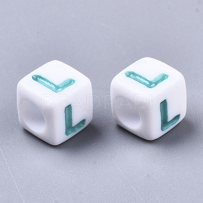 Opaque White Acrylic Beads SACR-R252-02L-1