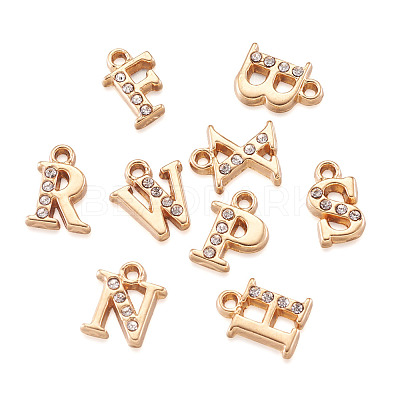 Alloy Rhinestone Charms ALRI-T008-01G-1