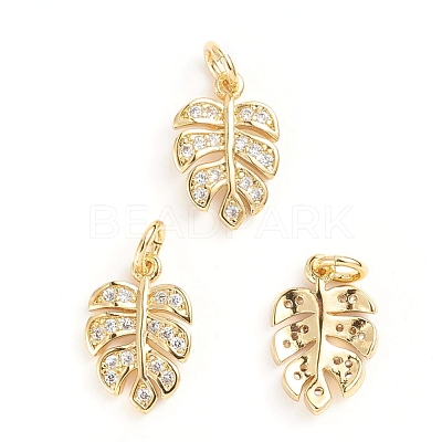 Brass Micro Pave Cubic Zirconia Pendants X-ZIRC-E164-20G-1