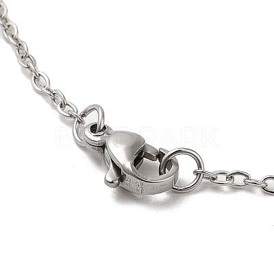 Non-Tarnish 201 Stainless Steel Pendnat Necklace with Cable Chains NJEW-E102-01P-03-1