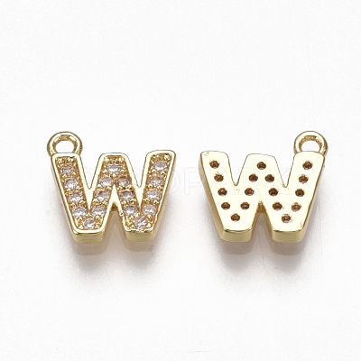 Brass Cubic Zirconia Charms KK-S348-330W-1