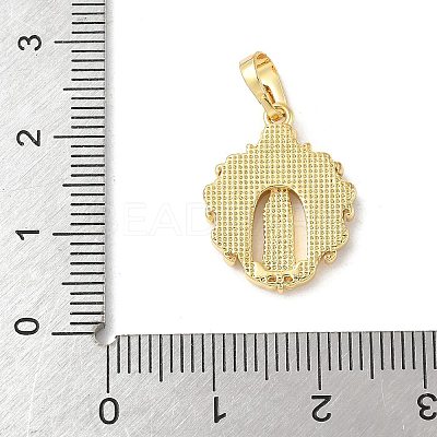 Brass Pave Natural White Shell Religion Pendants KK-S522-23G-A-1