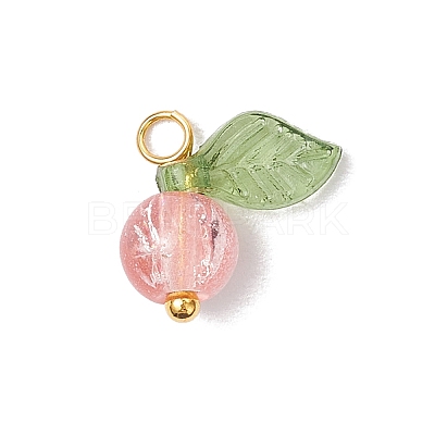 30Pcs 10 Colors Crackle Glass Pendants PALLOY-JF04168-01-1