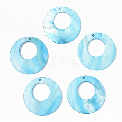 Natural Freshwater Shell Pendants X-SSHEL-R048-017-1