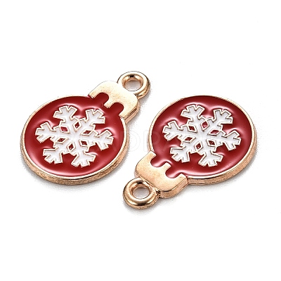 Christmas Alloy Enamel Pendants ENAM-D047-17G-03-1