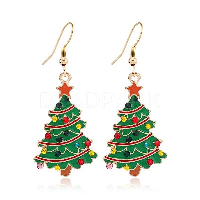 Christmas Theme Alloy Plastic Dangle Earrings FS-WG6FBD6-18-1