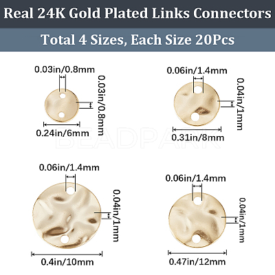 80Pcs 4 Styles Brass Connector Charms KK-CN0002-93G-1