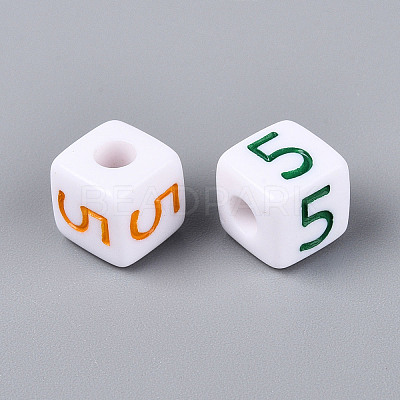 Opaque Acrylic European Large Hole Beads SACR-N020-01A-06-1