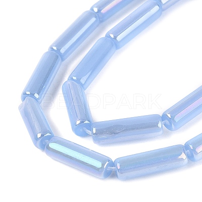 Electroplate Imitation Jade Glass Beads Strands LS-EGLA-Q132-02A-A02-1