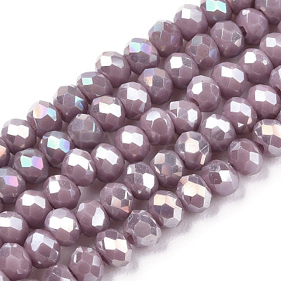 Electroplate Glass Beads Strands EGLA-A034-P3mm-B19-1