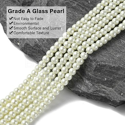 Eco-Friendly Dyed Glass Pearl Round Bead Strands X-HY-A002-4mm-RB001-1