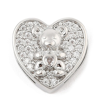 Brass Micro Pave Cubic Zirconia Slide Charms ZIRC-I068-05P-1